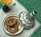 Authentic Handcrafted Green-Patterned Moroccan Ceramic Serving Tagine (13.5cm)