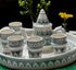 Authentic Handcrafted Green-Patterned Moroccan Ceramic Tea Set – Artisanal Design