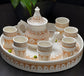 Authentic Handcrafted Moroccan Ceramic Tea Set – Artisanal Light Brown Design