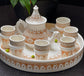 Authentic Handcrafted Moroccan Ceramic Tea Set – Artisanal Light Brown Design