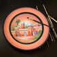 Moroccan Pottery - Hand Painted Plate of Houses Scene