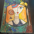 Moroccan Pottery - Hand Painted Rectangular Plate of Woman with Earing