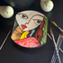 Moroccan Pottery - Hand Painted Rectangular Plate of Woman with Red Shawl